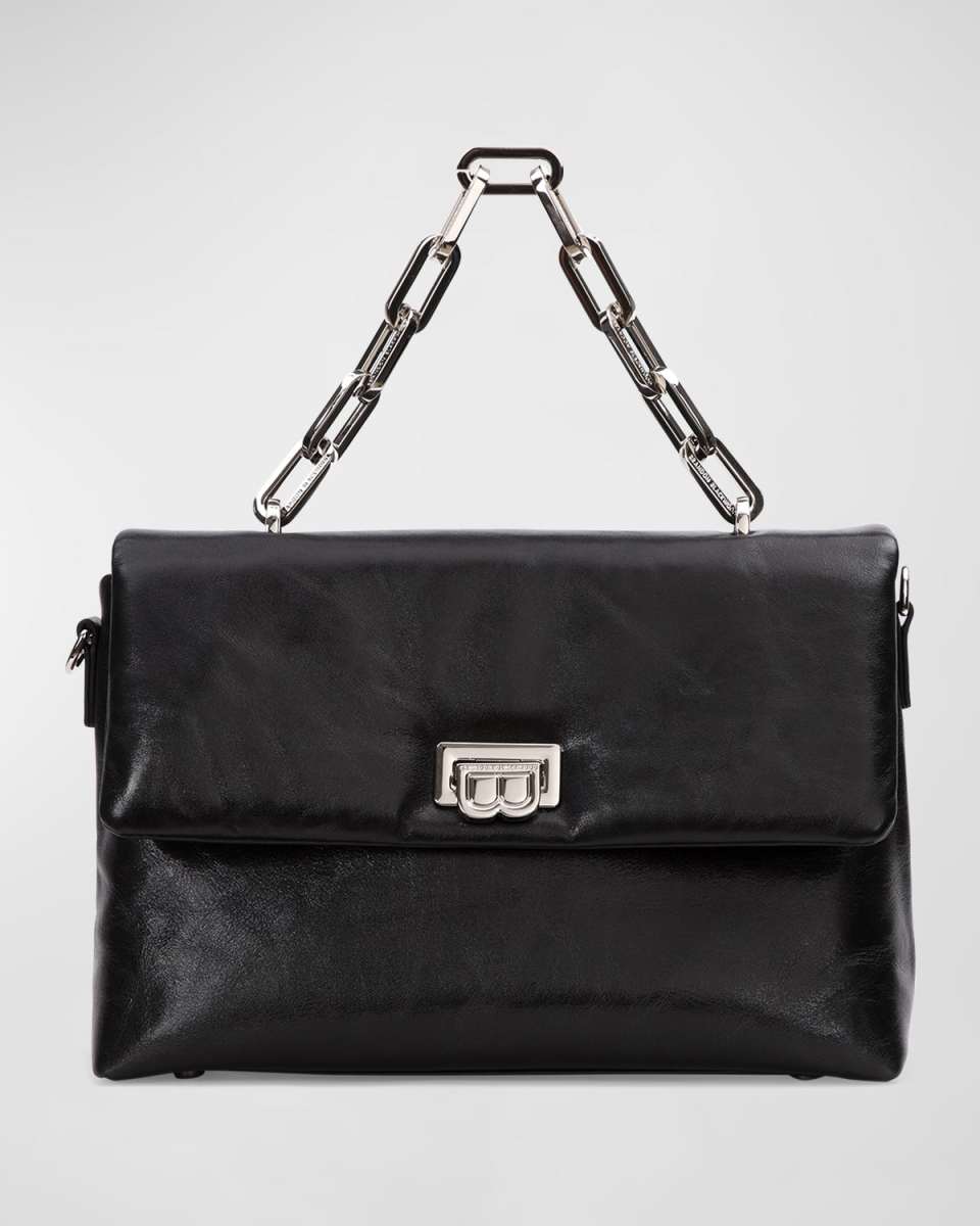 Lisa Flap Leather Chain Shoulder Bag